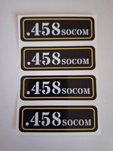 (4) Selbstklebende Vinyl Aufkleber Abziehbild Etiketten für Munition Munitionsdosen.  .458 SOCOM - Bild 1 von 4