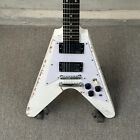 Factory Customized Aged Fly V Electric Guitar Solid White High Quality