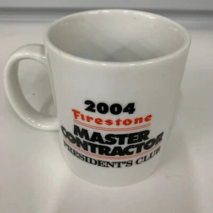 Taza de café blanca con logotipo de Firestone 2004 Master Contractor Presidents Club - Imagen 1 de 4