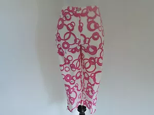 DAMEN NEU ICEJEANS VON ICEBERG ITALIEN WEISS ROSA KETTENDETAIL KROPP HOSE GRÖSSE 40 - Bild 1 von 9