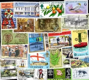 GUERNSEY Sammlungen von 25 bis 1000 verschiedenen Marken gestempelt - Bild 1 von 8