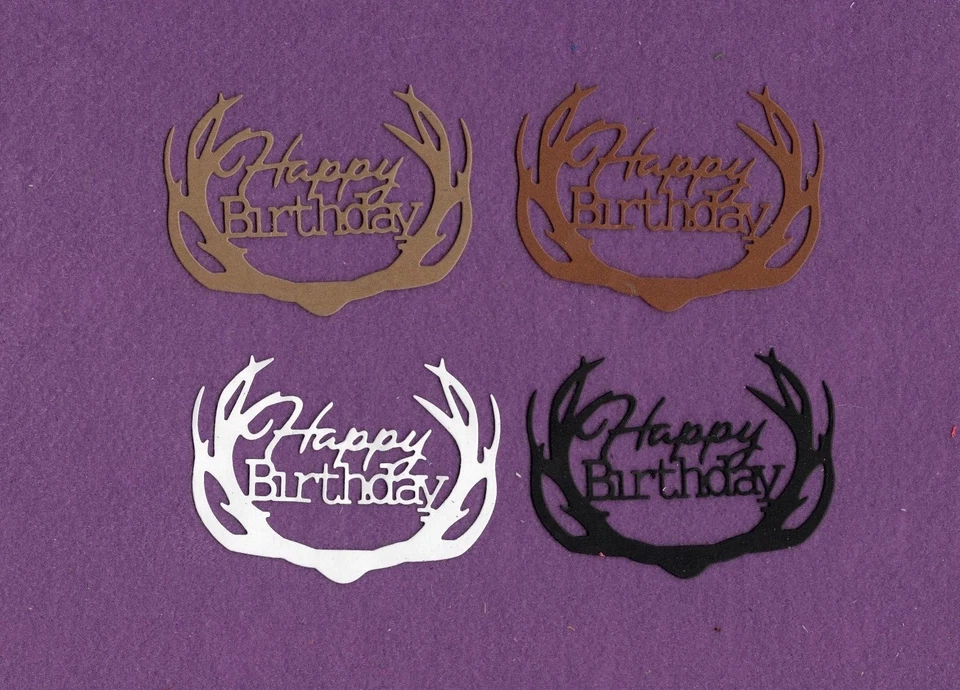 CUERNOS DE FELIZ CUMPLEAÑOS troquelados álbum de recortes tarjetas Foto 1 de 1