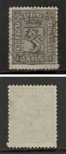 NORWEGEN 11 ° 1 SKILL. = NORGE facit 11 = NORWAY Scott #11f/u = NORVEGE Yvert 11 - Bild 1 von 1