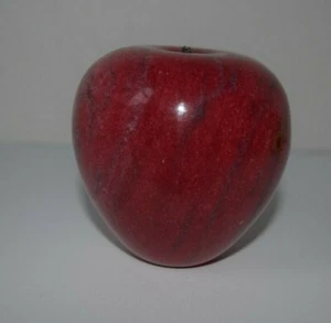 ROTER MARMORAPFEL BRIEFBESCHWERER - STEIN ALABASTER - Bild 1 von 5