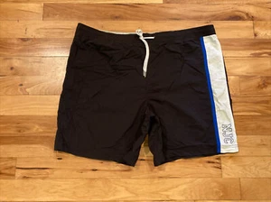 Nautica Black Mesh Lined Swim Trunks Pool Boardshorts Mens Tag 2XL Fits 44 x 7 - Picture 1 of 12
