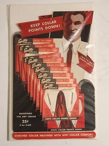 Vintage 1946 Spiffy Collar Invisible Collar Stay Down Cardboard Display - Picture 1 of 10