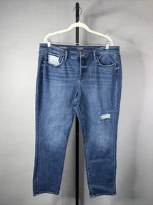 NYDJ Margot Girlfriend Jeans Damen 14 High Rise Blau Stretch Distressed - Bild 1 von 10