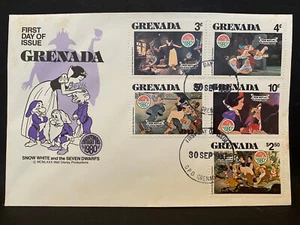 GRENADA, 1980s, DISNEY Cachet FDCs, First Day Covers - Picture 1 of 2