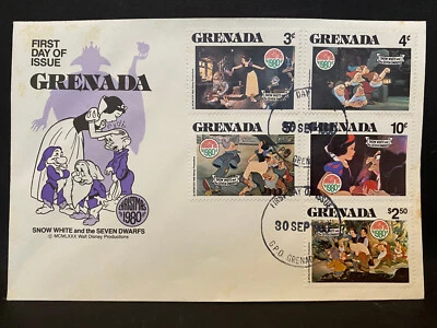 GRENADA, 1980s, DISNEY Cachet FDCs, First Day Covers - Image 1 of 2
