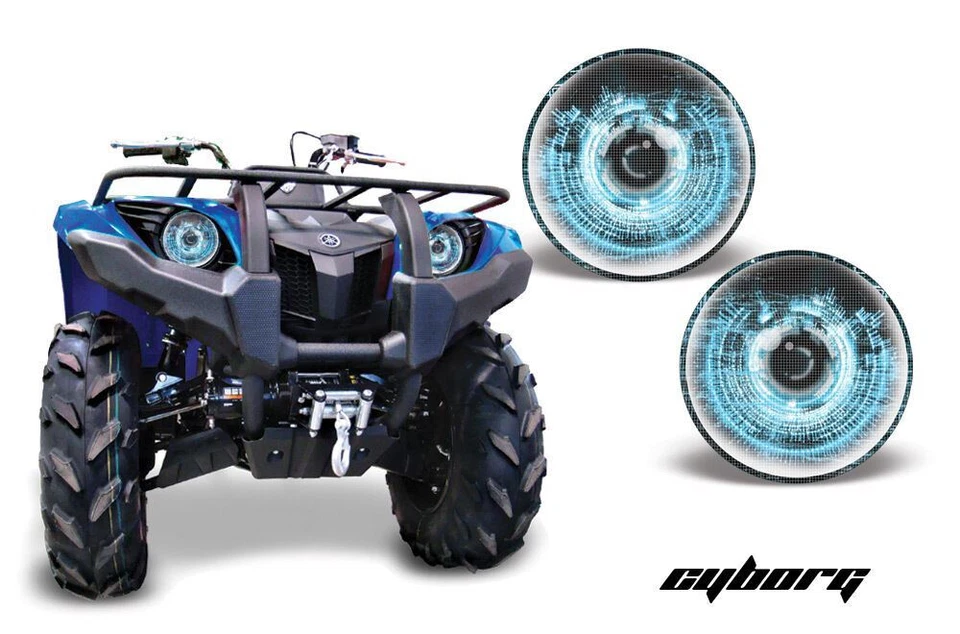 Kit de gráficos de ojos de faros cubierta de calcomanía para Yamaha Grizzly 550/700 07-14 CYBORG U Foto 1 de 1