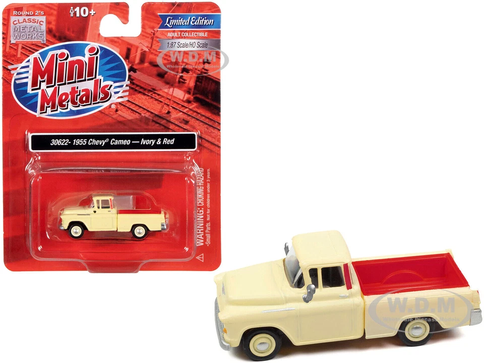 1955 CHEVROLET CAMEO PICKUP TRUCK IVORY 1/87 (HO) MODEL CAR BY CMW 30622 - Image 1 of 1