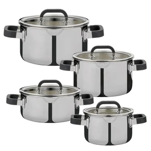 SPRING Topf-Set 4 teilig FUSION2+ mit Glasdeckeln Starter-Set INDUKTION - Bild 1 von 1