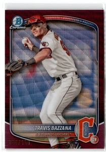2025 BOWMAN CHROME PROSPECTS REFRACTOR FUCHSIA WAVE TRAVIS BAZZANA 150/199 - Picture 1 of 2