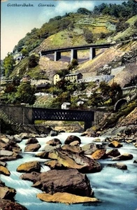 Ak Giornico Kanton Tessin, Gotthardbahn, Brücke, Berge, Fluss,... - 4792839 - Picture 1 of 2