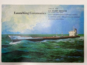 Vintage 1974 S.S. Golden Endeavor Launching Ceremony Pamphlet NASSCO San Diego - Picture 1 of 24
