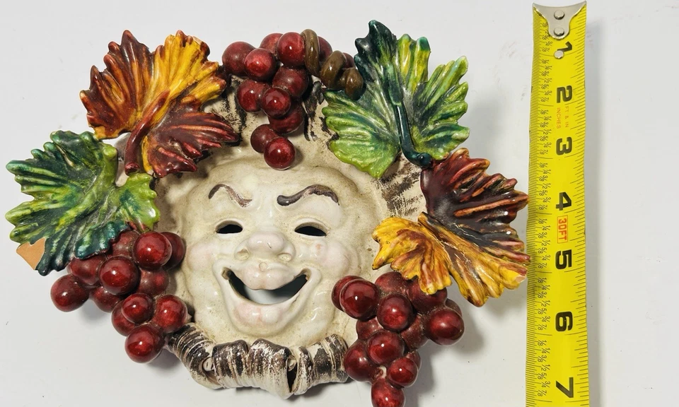 Italian Majolica Ceramic Harvest Mask - Image 1 of 4