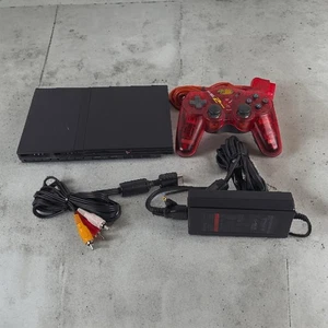 Consola Sony PlayStation 2 Slim PS2 Negra SCPH-70012 Paquete con Controlador LEER - Imagen 1 de 14