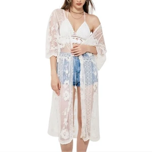 Nuevo kimono plumero de encaje blanco Rachel Zoe talla única - Imagen 1 de 8