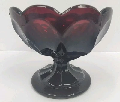 Vintage Anchor Hocking Fairfield Ruby Red Glass 4" Candy Bowl EUC - Image 1 of 4
