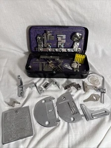 Vintage Greist Sewing Machine Attachments & Metal Box + Misc Unbranded Pieces - Picture 1 of 8