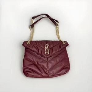 Steve Madden Britta Quilted Faux-leather Shoulder Bag Burgundy - Picture 1 of 10