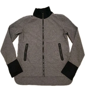 Giacca Derek Lam 10C Athleta donna media zip davanti grigio nero abbigliamento sportivo - Foto 1 di 17
