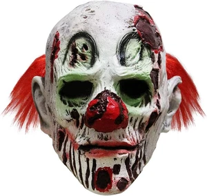 Costume Halloween Spaventoso Male Clown Maschera Horror Volto Zombie Festa Cosplay - Foto 1 di 6