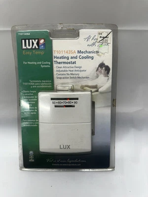 Lux Products Easy Temp T10-1143 Mechanical Heating and Cooling Thermostat NIB - Image 1 of 2