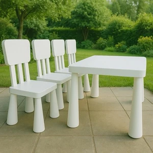 IKEA MAMMUT SET | 5x | 1x Tisch + 4x Stühle - Bild 1 von 6