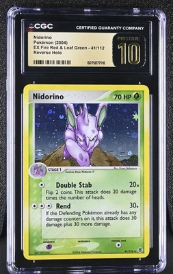CGC 10 Nidorino EX Fire Red & Leaf Green 41/112 Reverse Holo Pokemon Card - Image 1 of 2