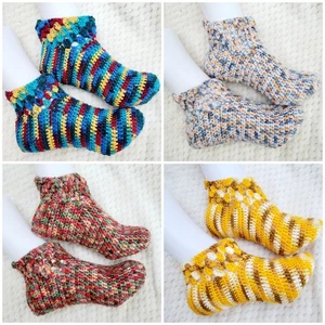 Socken/Hausschuhe/,Puschen selbstgestrickte/gehäkelt(gehäkelt) Gr.42/43 - Bild 1 von 9