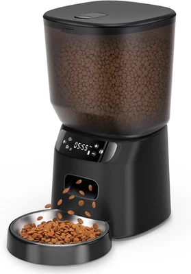 Automatic Cat Feeder, Cat Food Dispenser with Stainless Steel Bowl, Timed Portio - Image 1 of 4