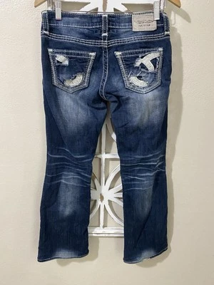 BOTA BIG STAR LIV talla 26R JEANS BOLSILLOS DESGASTADOS CUERO TIRO BAJO *J116 Foto 1 de 4