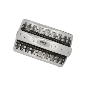 Pandora Sterling Silver Sparkling Lines Logo Pavé Clip Charm 799042C01 - Picture 1 of 3