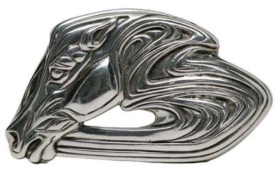 Barry Kieselstein Cord Sterling Silver Grand Persian Horse Head Belt Buckle - Image 1 of 4