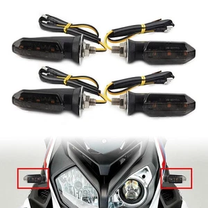 4X Indicatore di Direzione LED Moto Ambra Indicatore di Direzione Luce Lampada Fumo Universale - Foto 1 di 11