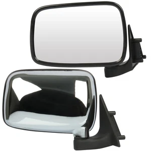 Chrome Mirrors For 1986-1993 Mazda Pickup B2200 Ub45 Manual Fold Left+Right Side - Picture 1 of 16