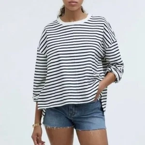 Madewell Easy Langarm Rugby T-Shirt Kontraststreifen Leuchtturm Damen XSmall - Bild 1 von 9