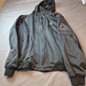 Chaqueta Atlética Reebok Para Hombres L Negra Con Capucha Cremallera Completa Ligera Primavera Otoño - Imagen 1 de 23