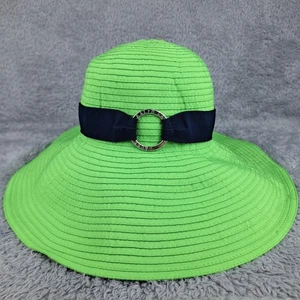 Lauren Ralph Lauren Hut Cap Sonnenkappe grün Gr. M Papier Stroh Style Boho breite Krempe - Bild 1 von 10