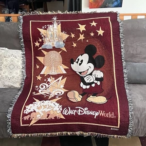 Walt Disney World Mickey Mouse Überwurf Decke Wandteppich Magic Kingdom Epcot 43x58 - Bild 1 von 10
