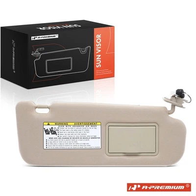 Parasol de coche A-Premium beige con luz y espejo derecho para Hyundai Sonata 06-08 Foto 1 de 4