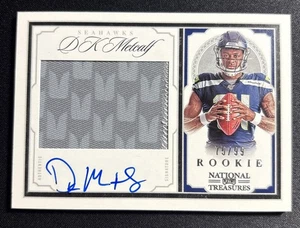 D.K. Metcalf 2019 National Treasures RPA /99 Rookie RC Patch Auto Crossover - Picture 1 of 3