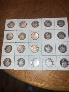 Canada 1966 Silver Half Dollar Lot Of 20 BUNC - Picture 1 of 18