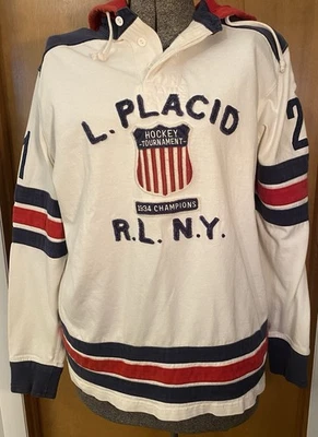 RALPH LAUREN POLO LAKE PLACID 1934 HOCKEY JERSEY SIZE MEDIUM EXCELLENT PRE-OWNED - Image 1 of 4