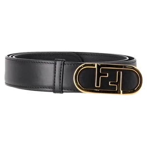Fendi O'lock Logo Gürtel aus schwarzem Leder - Bild 1 von 6