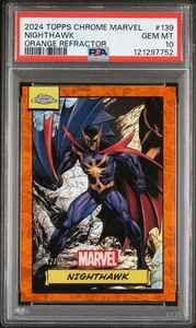 2024 Topps Chrome Marvel Nighthawk #139 Orange Refractor /25 PSA 10 - Bild 1 von 2