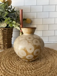 Perù Valeriano Ceramica Jacinto Chiroque Chulucanas Vaso Ceramica Cerchi Neutri - Foto 1 di 5