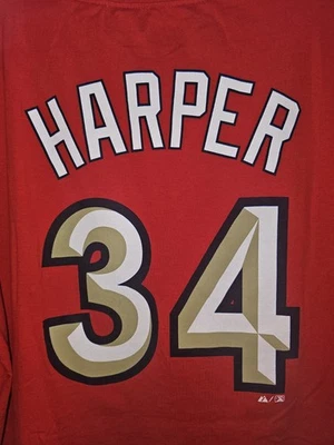 Camiseta Harrisburg Senators 2012 Bryce Harper XL Para Hombres Roja Gráfica Logo MiLB Foto 1 de 4