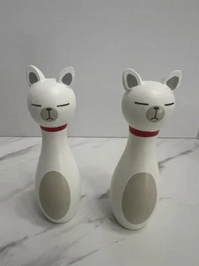 Paar Volkskunst Holz Katzenfiguren 4 Zoll - Bild 1 von 5